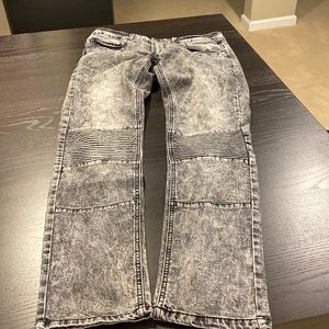 Raw X; black stonewashed jeans; men’s size 30/30 Standard